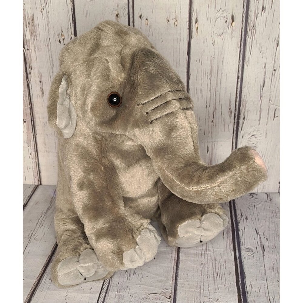 12" Wild Republic Realistic Gray Elephant Plush Stuffed Animal National Zoo